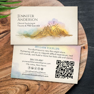 Trauma Recovery Sunrise Over Mountains Business Card