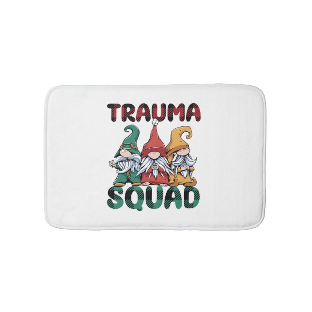 Trauma Squad Gnomes Emergency Nursing Bath Mat (Front)