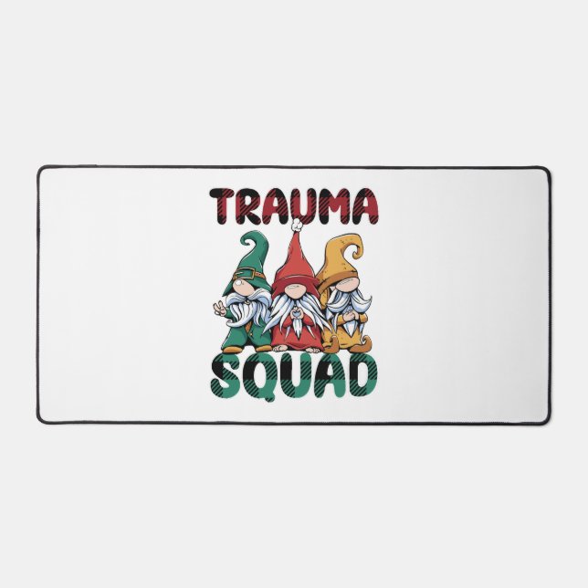 Trauma Squad Gnomes Emergency Nursing Desk Mat (Front)