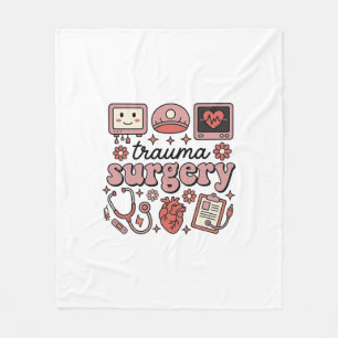 Trauma Surgery Vintage Medical Vector Shirt Design Fleece Blanket