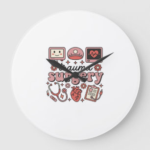 Trauma Surgery Vintage Medical Vector Shirt Design Large Clock