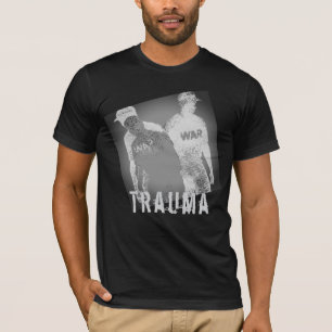 "Trauma" War Image Abstract in Black Grey White  T-Shirt