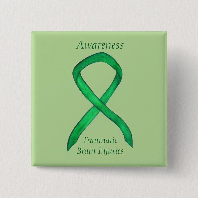 Traumatic Brain Injuries- TBI Awareness Ribbon Pin (Front)