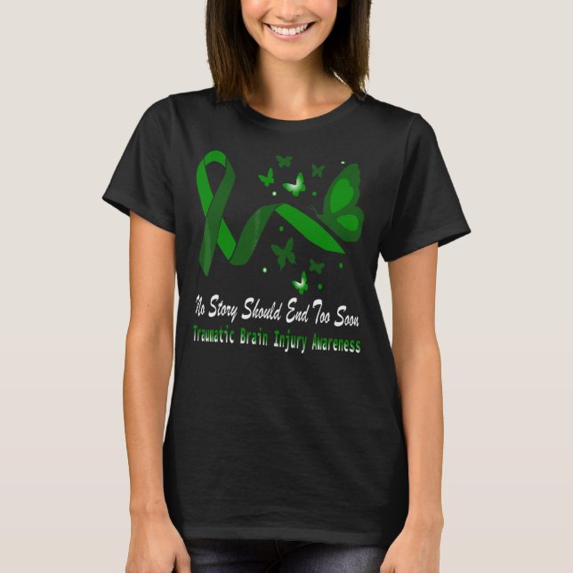 Traumatic Brain Injury Awareness Butterfly Support T-Shirt (Front)
