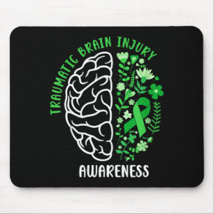 Traumatic brain injury awareness flowers tbi mouse pad