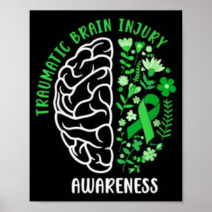 Traumatic brain injury awareness flowers tbi poster