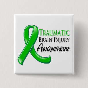 Traumatic Brain Injury Awareness Ribbon 15 Cm Square Badge