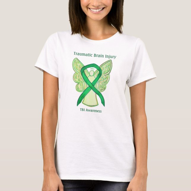 Traumatic Brain Injury Awareness Ribbon ArtT-Shirt T-Shirt (Front)
