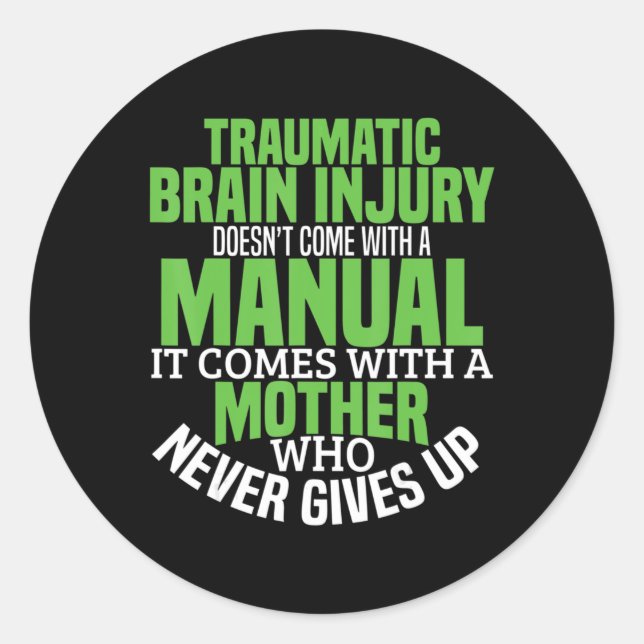 Traumatic Brain Injury Awareness T Shirt TBI Aware Classic Round Sticker (Front)