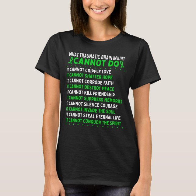 Traumatic Brain Injury Awareness Warrior Ribbon T-Shirt (Front)