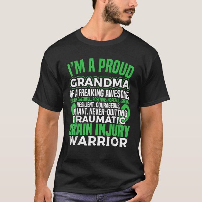 Traumatic Brain Injury Grandma TBI Awareness T-Shirt (Front)