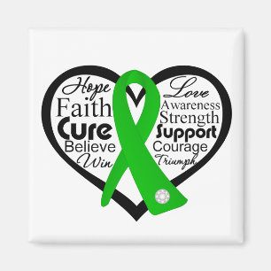 Traumatic Brain Injury Heart Ribbon Collage Magnet