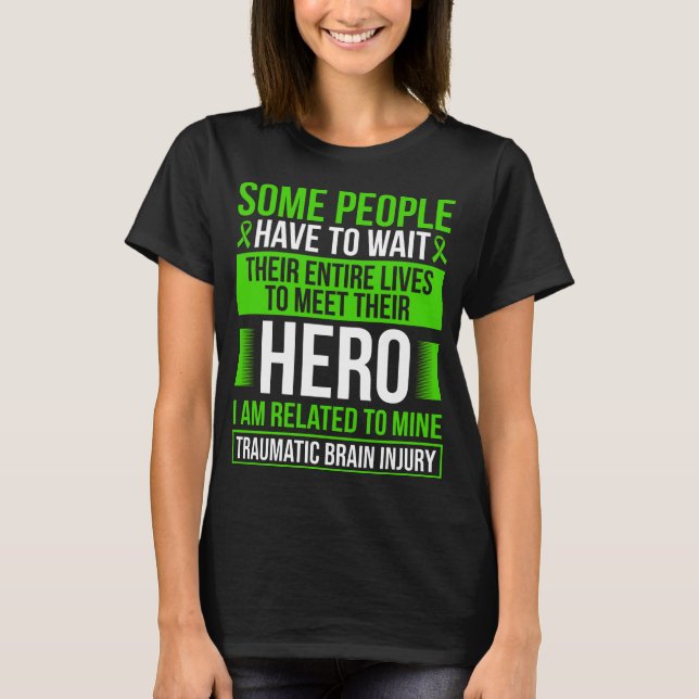 Traumatic Brain Injury Ribbon TBI Warrior T-Shirt (Front)