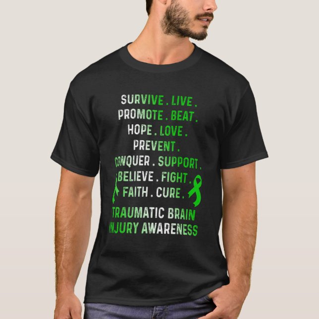 Traumatic Brain Injury Survivor Beat Hope TBI Warr T-Shirt (Front)