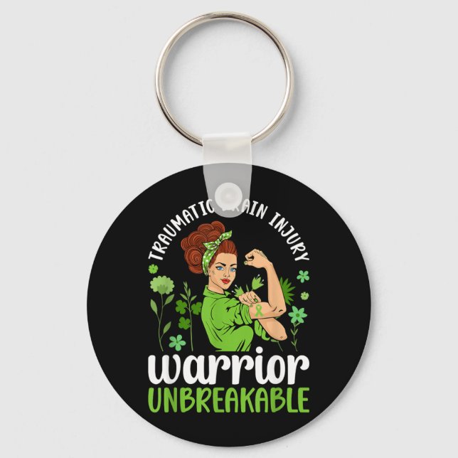 Traumatic Brain Injury Warrior Unbreakable TBI Key Ring (Front)