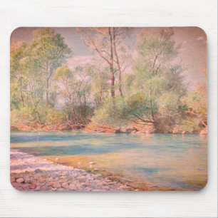 Traunstein River on the Road to Empfig, Bavaria: Mouse Pad