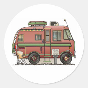 Travco Motor Home Camper RV Classic Round Sticker