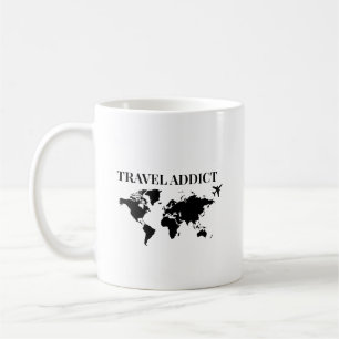 Travel addict - world travel gift coffee mug