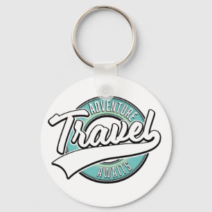 Travel Adventure Awaits vintage logo Key Ring
