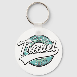 Travel Adventure Awaits vintage logo Key Ring