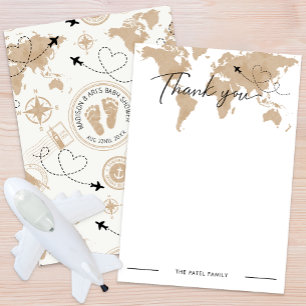 Travel Adventure Baby Shower Thank You Card