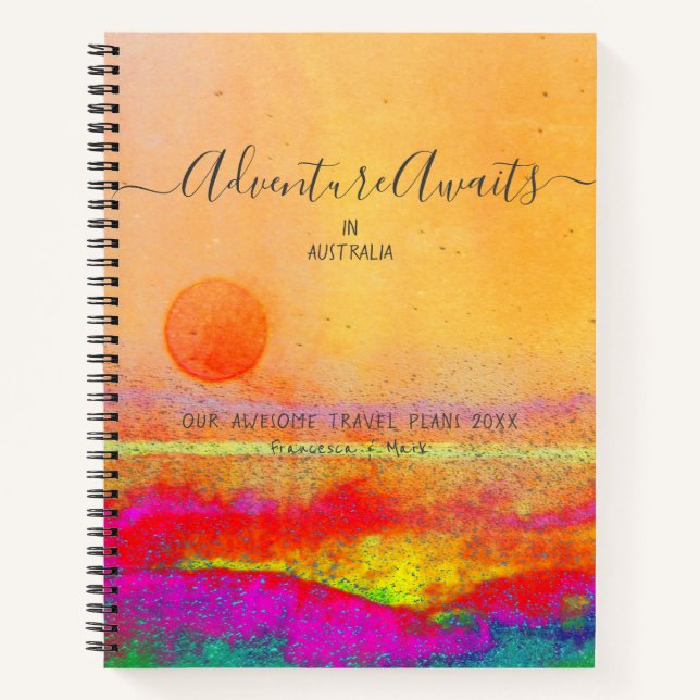 Travel Adventure Couple Sunrise OrangeCustom  Notebook (Front)