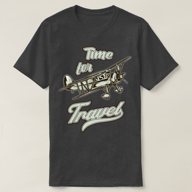 Travel Aeroplane Aviator Propeller Aircraft Pilot T-Shirt (Design Front)