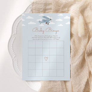 Travel Aeroplane Baby Shower Bingo Game Invitation
