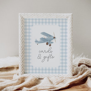 Travel Aeroplane Baby Shower Cards and Gifts Poster