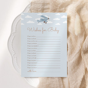 Travel Aeroplane Baby Shower Wishes for Baby Invitation