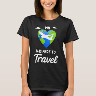Travel Aeroplane Globe Aircraft Stewardess Flight T-Shirt