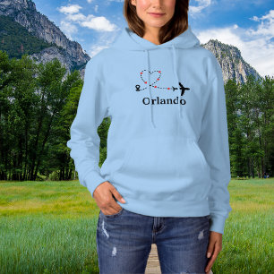 Travel Aeroplane & Heart Custom Location Hoodie