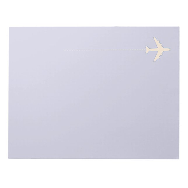 Travel Aeroplane on blue Notepad (Front)