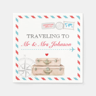 Travel Aeroplane Wedding Napkins Decoration Mr Mrs