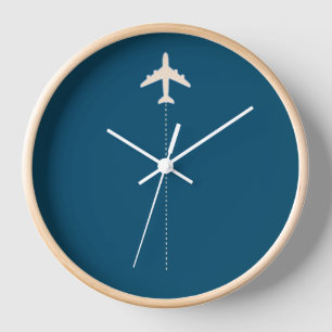 travel aeroplane with dotted line clock