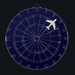 travel aeroplane with dotted line dartboard<br><div class="desc">A graphic image of a white aeroplane with a straight dotted line ( flight path ). You can use the 'customise it' tool if you want to change the blue background colour. A simple travel related design. A good suggestion for people who work for airlines and who travel on planes...</div>