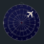 travel aeroplane with dotted line dartboard<br><div class="desc">A graphic image of a white aeroplane with a straight dotted line ( flight path ). You can use the 'customise it' tool if you want to change the blue background colour. A simple travel related design. A good suggestion for people who work for airlines and who travel on planes...</div>