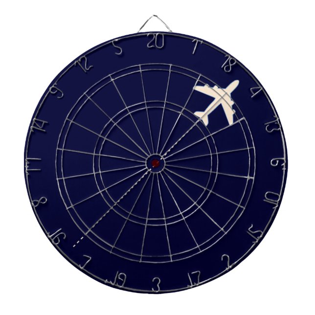 travel aeroplane with dotted line dartboard (Front)