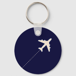 travel aeroplane with dotted line key ring