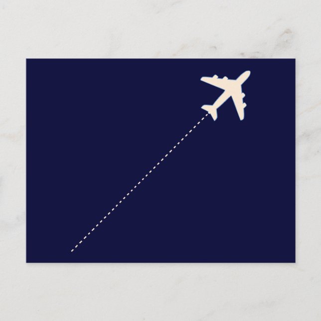 travel aeroplane with dotted line postcard (Front)