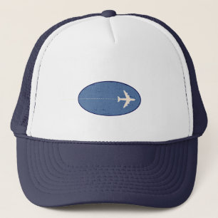 travel aeroplane with dotted line trucker hat