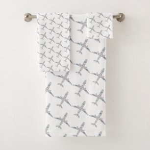 Travel Aeroplane word typography wanderlust gift  Bath Towel Set