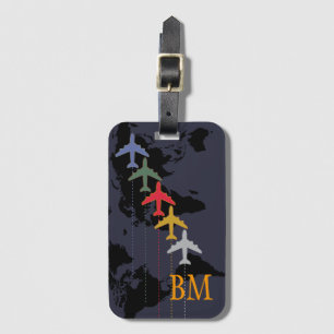 travel . aeroplanes . map luggage tag