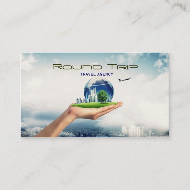 Travel Agency, Agent, Business Card (Front)