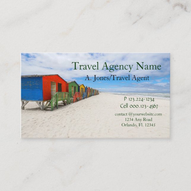 Travel Agency Beach Business Card (Front)