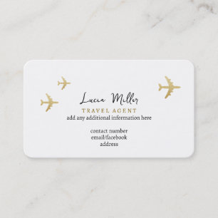 Travel agency consultant white business card