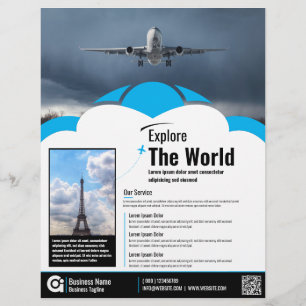 Travel Agency Flyer Blue Template