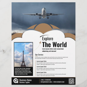 Travel Agency Flyer Brown Template