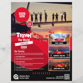 Travel Agency Flyer Red Template