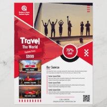 Travel Agency Flyer Red Template